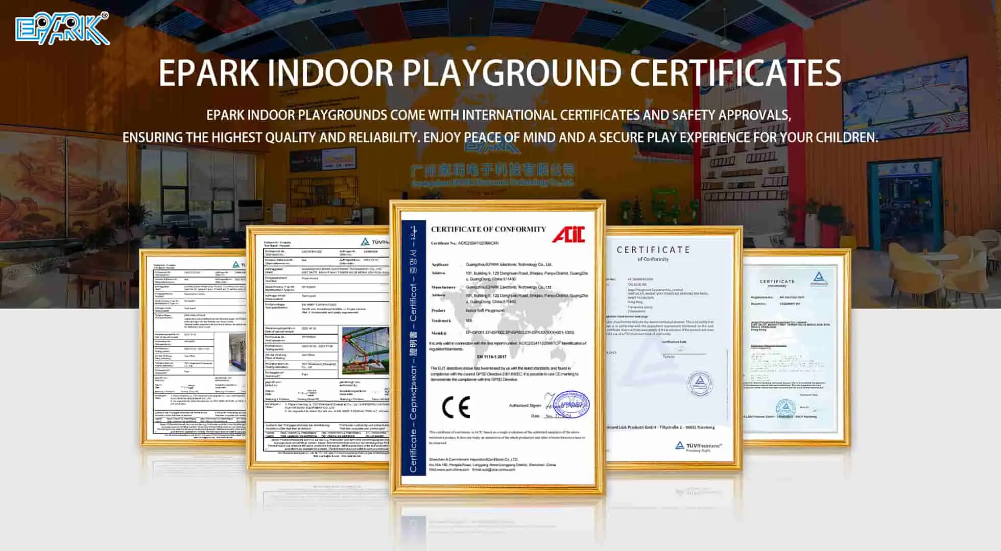 indoor playground Certificate