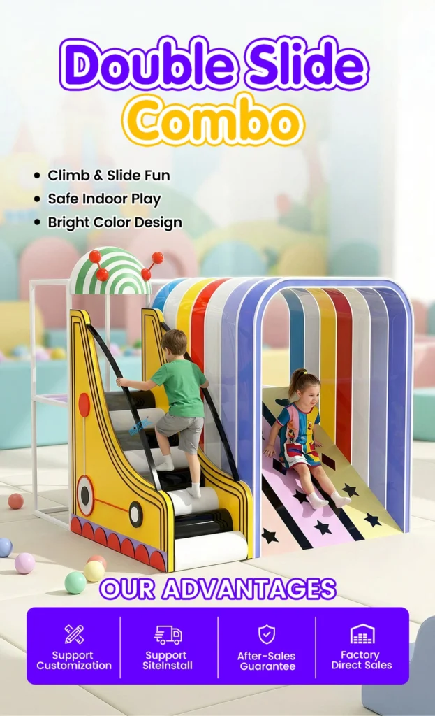 kids inside soft playground